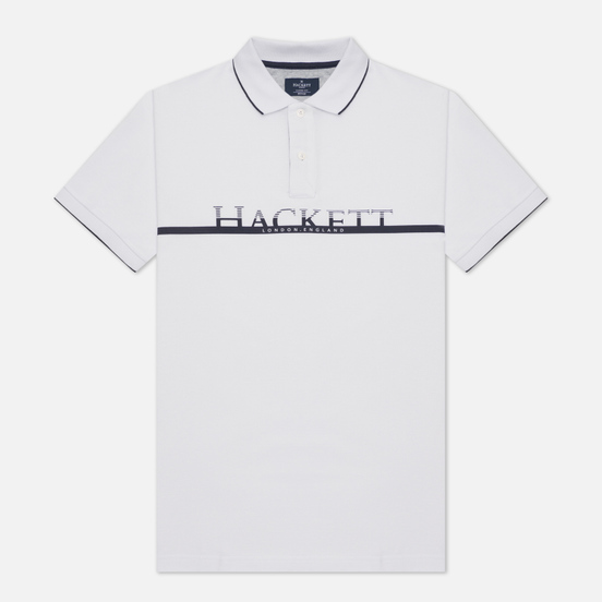 Мужское поло Hackett Graphic Logo White