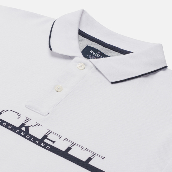 Мужское поло Hackett Graphic Logo White
