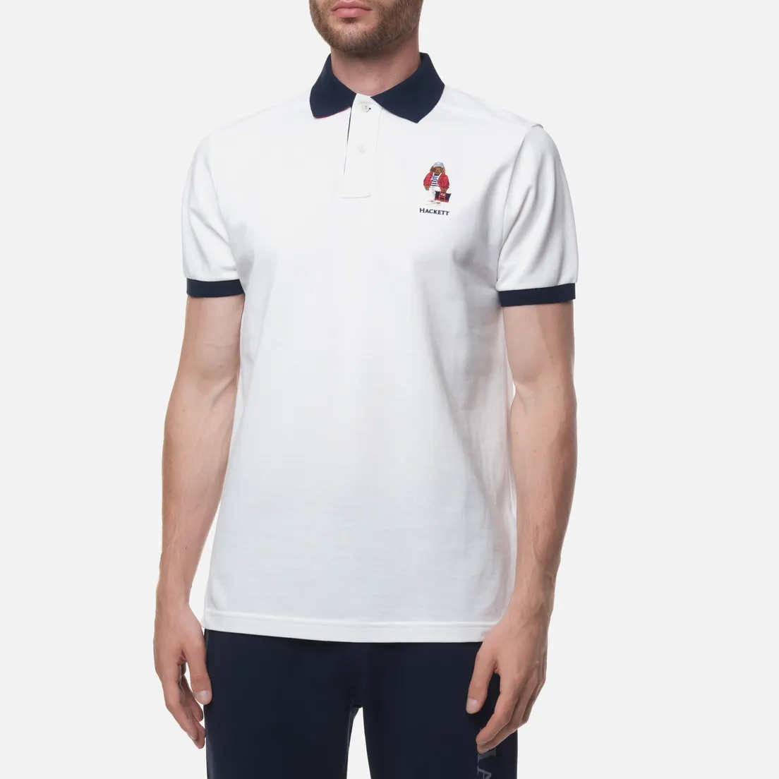 Hackett Мужское поло Embroidery Harry Classic Fit