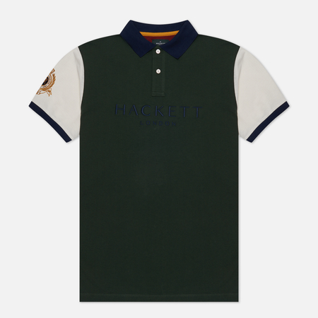 фото Мужское поло hackett heritage multi, цвет зелёный, размер s