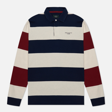 фото Мужской лонгслив hackett heritage 1983 stripe, цвет синий, размер s