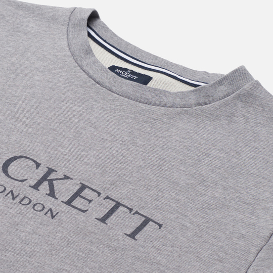Мужская толстовка Hackett London Logo Crew Neck Light Grey Marl