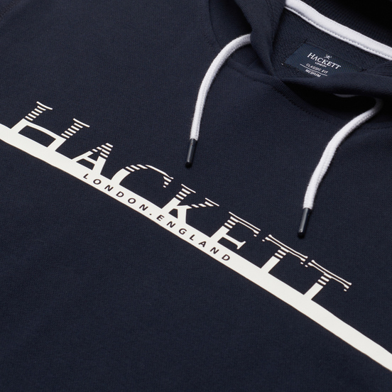 Мужская толстовка Hackett Gradual Logo Print Hoodie Dark Navy