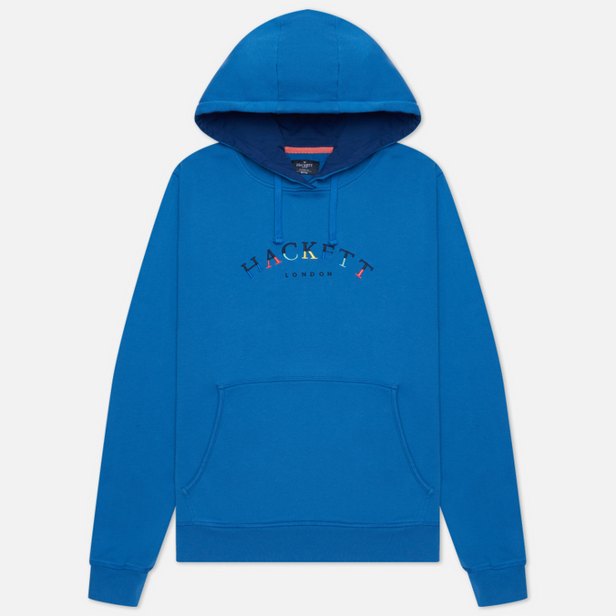 Мужская толстовка Hackett London Color Logo Hoodie, цвет голубой