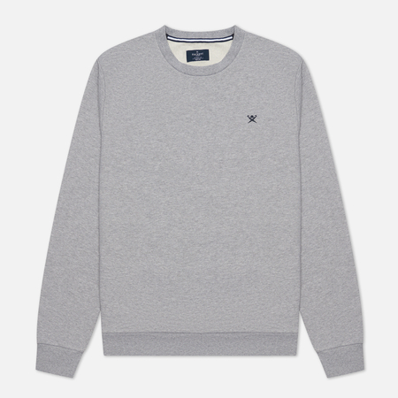 фото Мужская толстовка hackett embroidery london logo crew neck, цвет серый, размер s