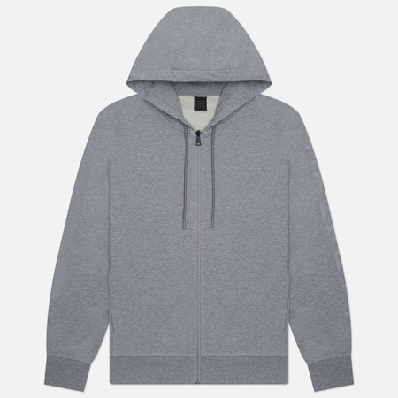 фото Мужская толстовка hackett essential hoodie full zip, цвет серый, размер s