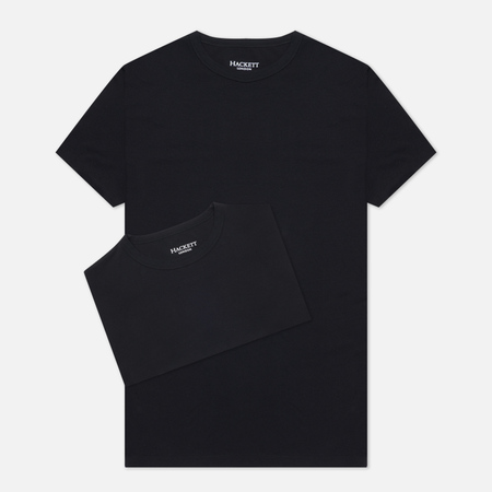 Комплект мужских футболок Hackett Crew Neck 2-Pack, цвет чёрный, размер XXL
