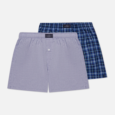 фото Комплект мужских трусов hackett ben check boxer 2-pack, цвет синий, размер s