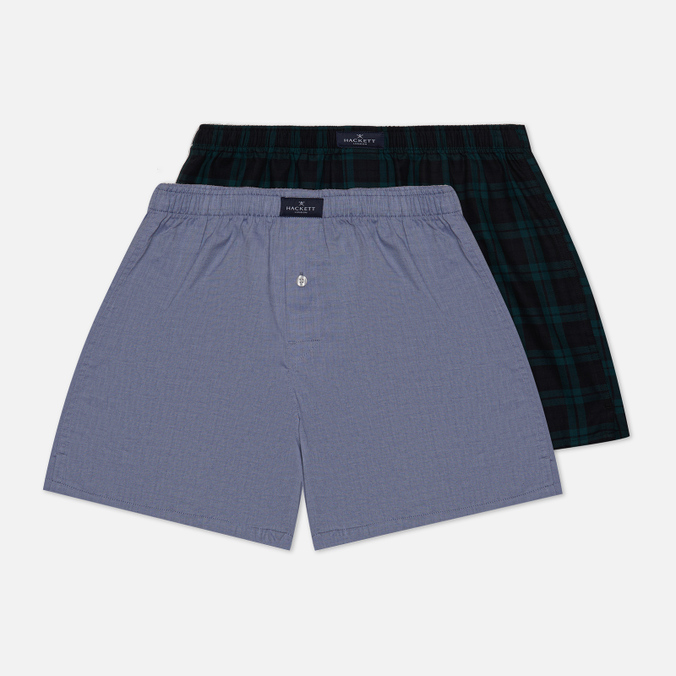 Комплект мужских трусов Hackett Greg Check Boxer 2-Pack, цвет зелёный