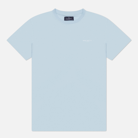 Мужская футболка Hackett Logo Mini Rib Collor, цвет голубой