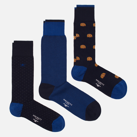 Комплект носков Hackett Harry All Over 3-Pack, цвет комбинированный, размер 40-43 EU