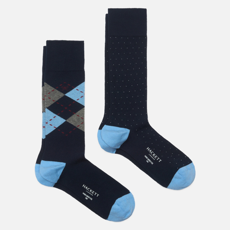 Комплект носков Hackett Argyle 2-Pack, цвет синий, размер 44-46 EU