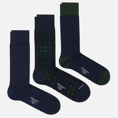 Комплект носков Hackett Blackwatch Tartan 3-Pack, цвет комбинированный, размер 40-46 EU