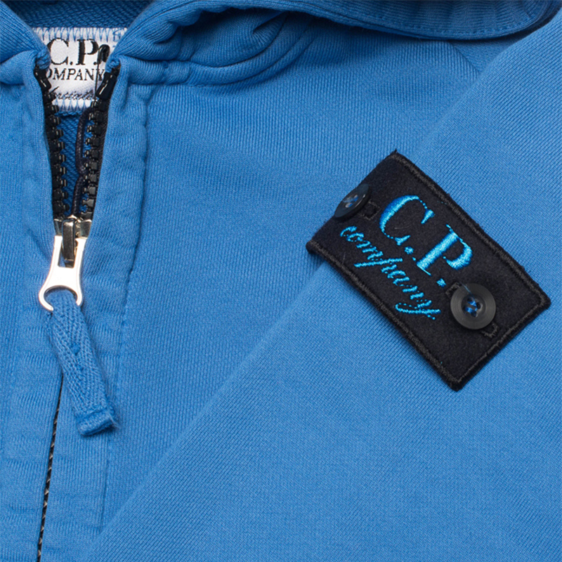 Cp company full zip goggle hoodie blue sale