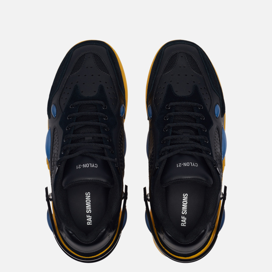 Кроссовки Raf Simons (RUNNER) Cylon-21 Suede Black/Yellow