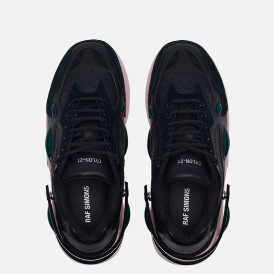 Женские кроссовки Raf Simons (RUNNER) Cylon-21 Suede Black/Pink