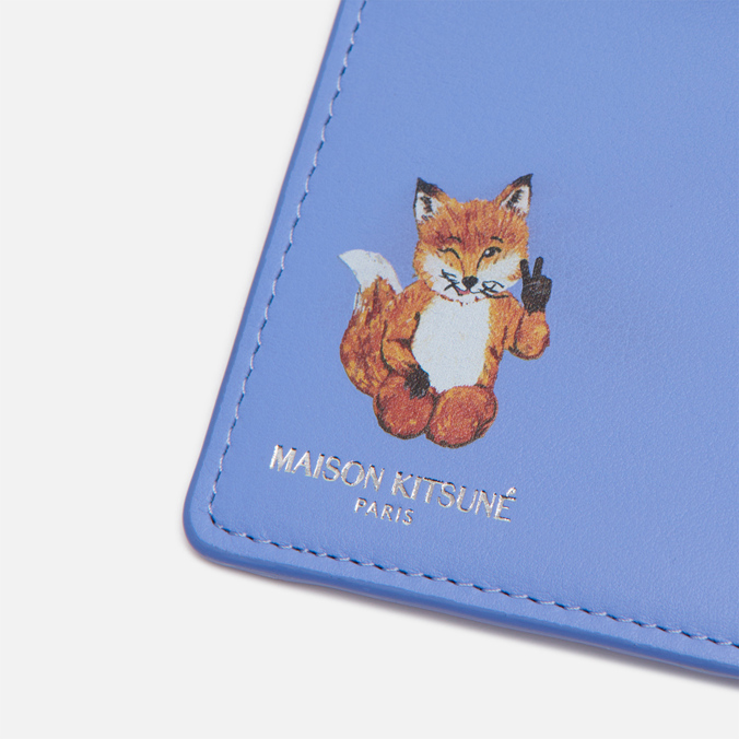 Держатель для карточек Maison Kitsune, цвет голубой, размер UNI HU05322LC0023-P426 All Right Fox Passeport Pouch - фото 4