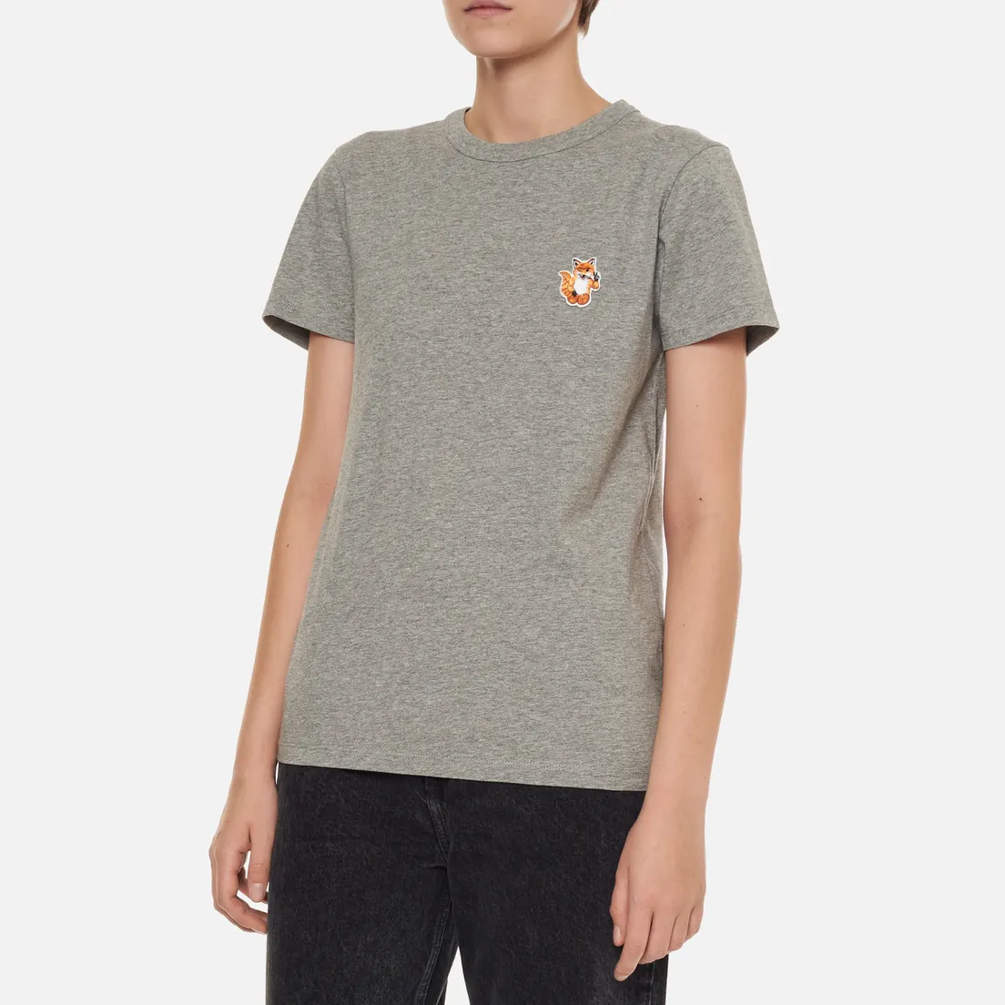 Maison Kitsune Женская футболка All Right Fox Patch Classic
