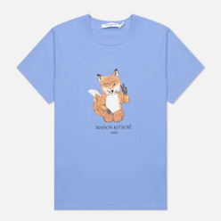 Женская футболка Maison Kitsune All Right Fox Print Classic Provencal Blue