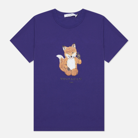 Женская футболка Maison Kitsune All Right Fox Print Classic, цвет фиолетовый, размер S