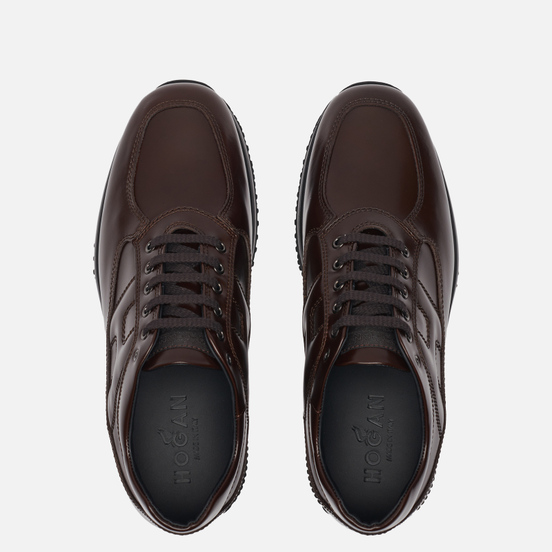 Мужские кроссовки Hogan Interactive Shine Leather Brown