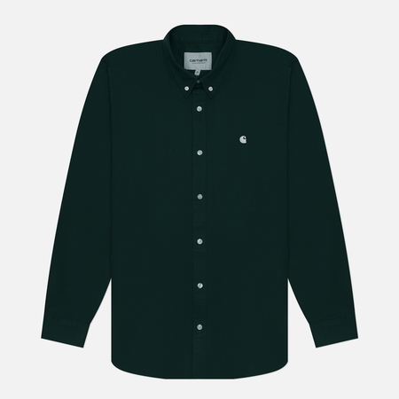 фото Мужская рубашка carhartt wip madison, цвет зелёный, размер s