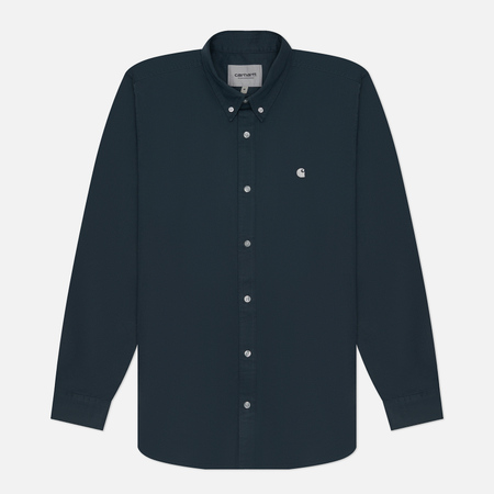 фото Мужская рубашка carhartt wip madison, цвет синий, размер s