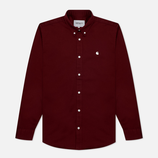 Мужская рубашка Carhartt WIP Madison 6.5 Oz Bordeaux/Wax
