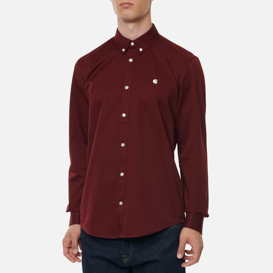 Мужская рубашка Carhartt WIP Madison 6.5 Oz Bordeaux/Wax