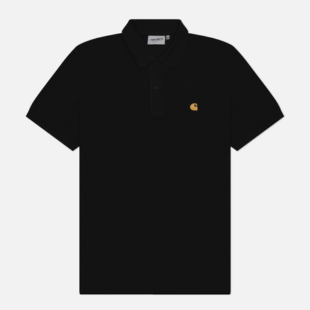 Мужское поло Carhartt WIP Chase Pique, цвет чёрный, размер XL