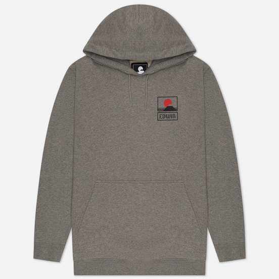 Мужская толстовка Edwin Sunset On Mount Fuji Hoodie Mid Grey Marl