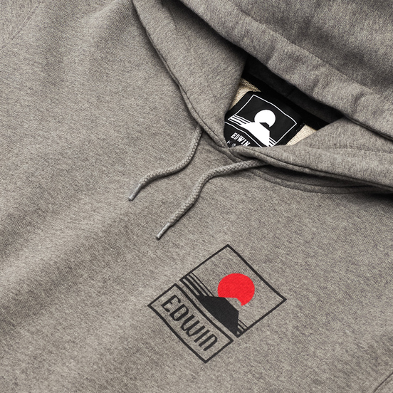 Мужская толстовка Edwin Sunset On Mount Fuji Hoodie Mid Grey Marl