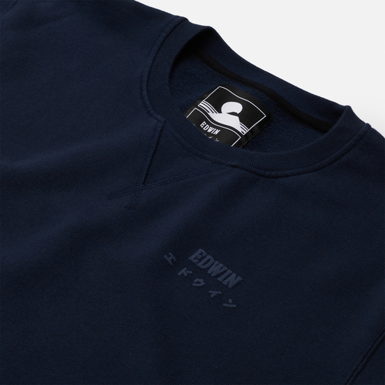 Мужская толстовка Edwin Base Crew Heavy Felpa Navy Blazer Garment Washed