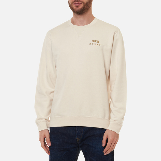 Мужская толстовка Edwin Base Crew Heavy Felpa Whisper White Garment Washed