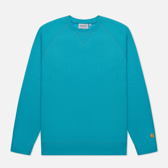 Мужская толстовка Carhartt WIP Chase 13 Oz Frosted Turquoise/Gold