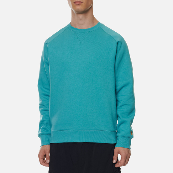 Мужская толстовка Carhartt WIP Chase 13 Oz Frosted Turquoise/Gold