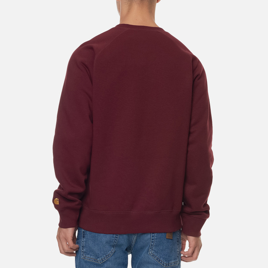 Мужская толстовка Carhartt WIP Chase 13 Oz Bordeaux/Gold