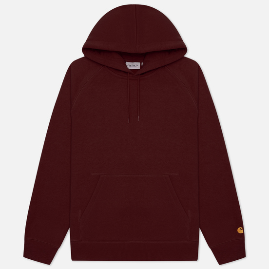 Мужская толстовка Carhartt WIP Chase 13 Oz Hooded Bordeaux/Gold