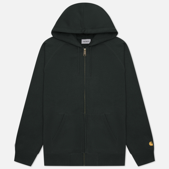 Мужская толстовка Carhartt WIP Chase 13 Oz Full-Zip Hoodie Dark Teal/Gold