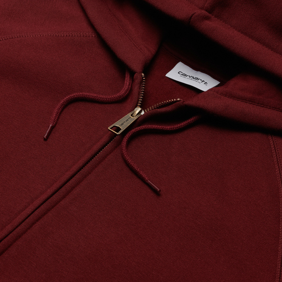 Мужская толстовка Carhartt WIP Chase 13 Oz Full-Zip Hoodie Bordeaux/Gold