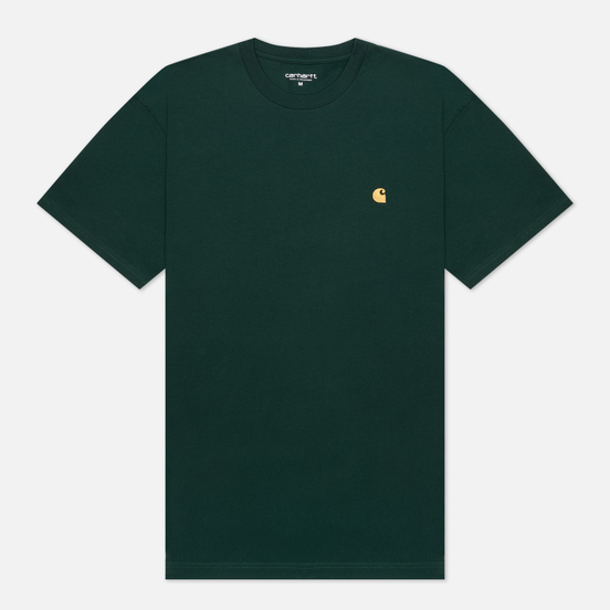 Мужская футболка Carhartt WIP S/S Chase Bottle Green/Gold
