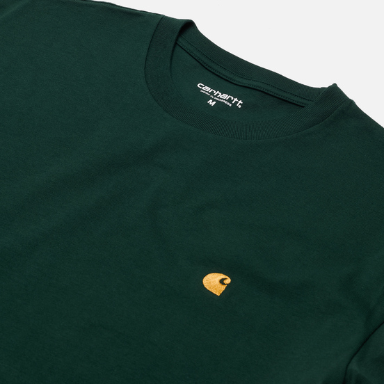Мужская футболка Carhartt WIP S/S Chase Bottle Green/Gold