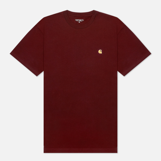 Мужская футболка Carhartt WIP S/S Chase Bordeaux/Gold
