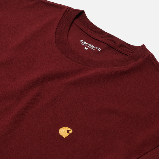 Мужская футболка Carhartt WIP S/S Chase Bordeaux/Gold