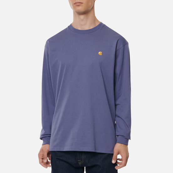 Мужской лонгслив Carhartt WIP L/S Chase Cold Viola/Gold
