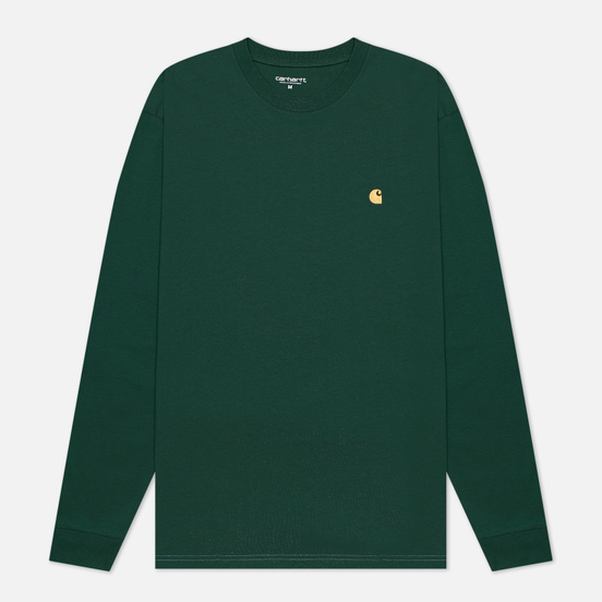 Мужской лонгслив Carhartt WIP L/S Chase Bottle Green/Gold