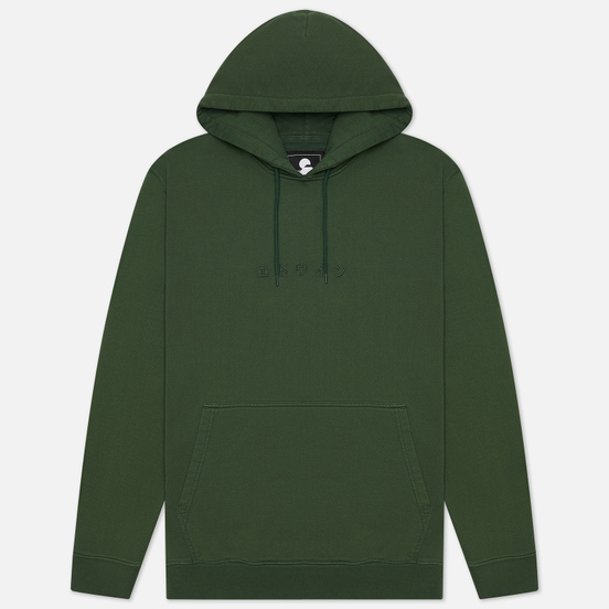Мужская толстовка Edwin Katakana Hoodie Garment Dyed Faded Out Greener Pastures