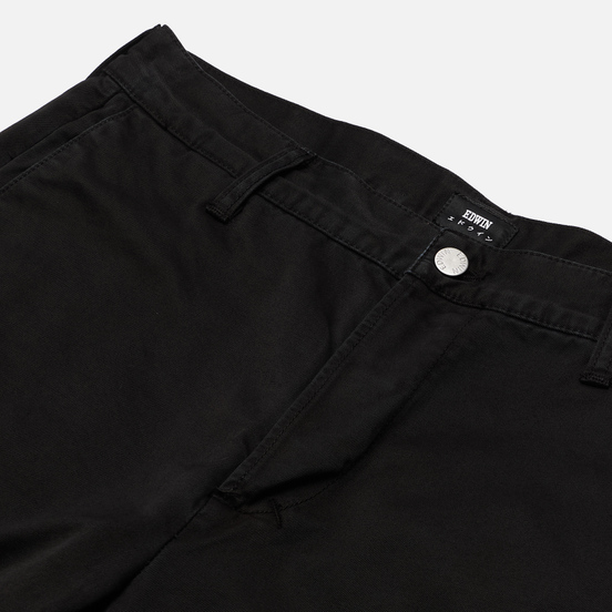 Мужские брюки Edwin 45 Chino PFD Compact Twill 9 Oz Black Garment Dyed