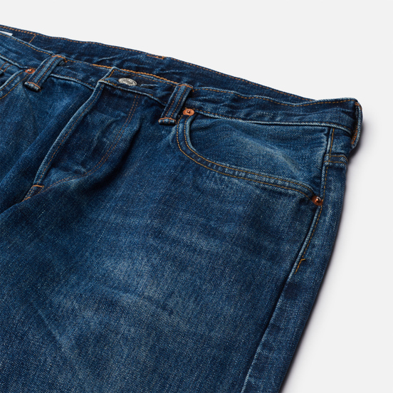 Мужские джинсы Edwin Regular Tapered Dark Pure Indigo Rainbow Selvage 13.5 Oz Blue Mid Dark Used