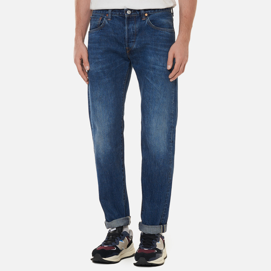 Мужские джинсы Edwin Regular Tapered Dark Pure Indigo Rainbow Selvage 13.5 Oz Blue Mid Dark Used